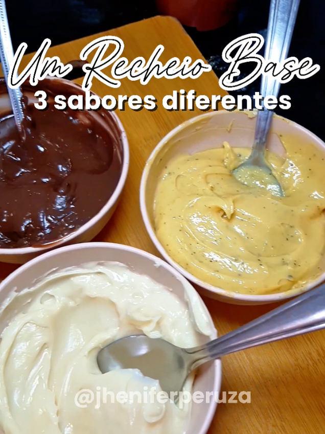 Um Recheio para 3 sabores  #recheio #recheiodebolo #receitafacil  Recheio de bolo, como fazer Recheio, Recheio fácil, Recheio