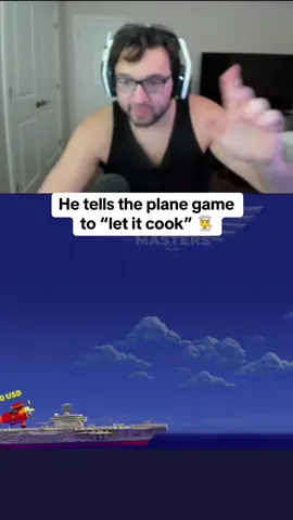 He tells the plane game to “let it cook” 😳 #kickstreaming #streamer 