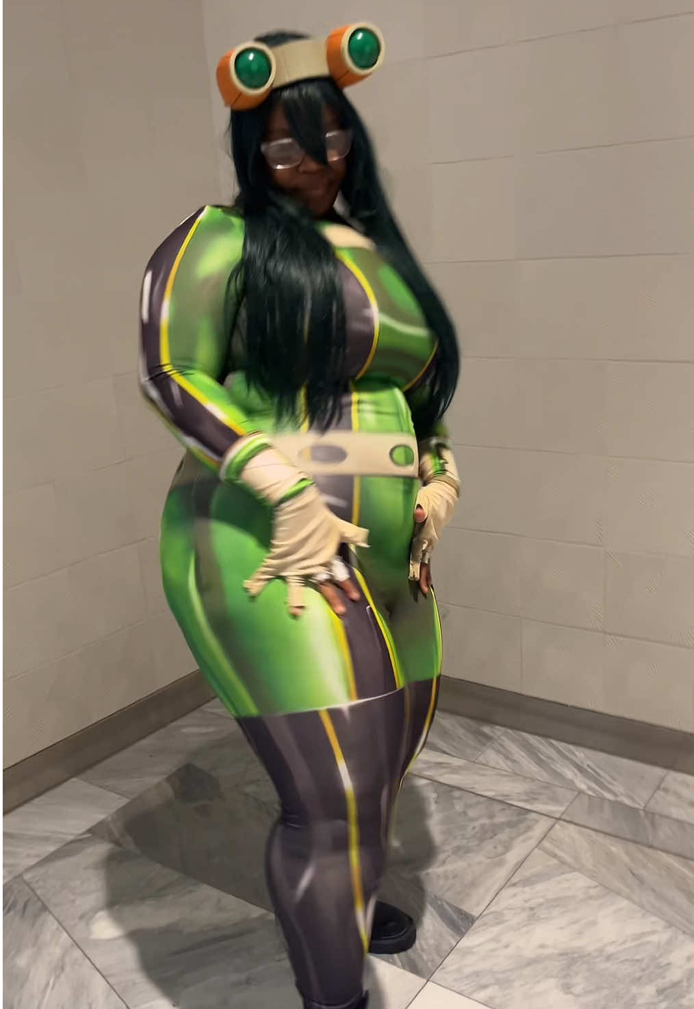I told you to call me TSU!!! 🐸💚 #mha #mhacosplay #blackcosplayers #plussizecosplayer #anitiktok #anime #froppycosplay #froppy 