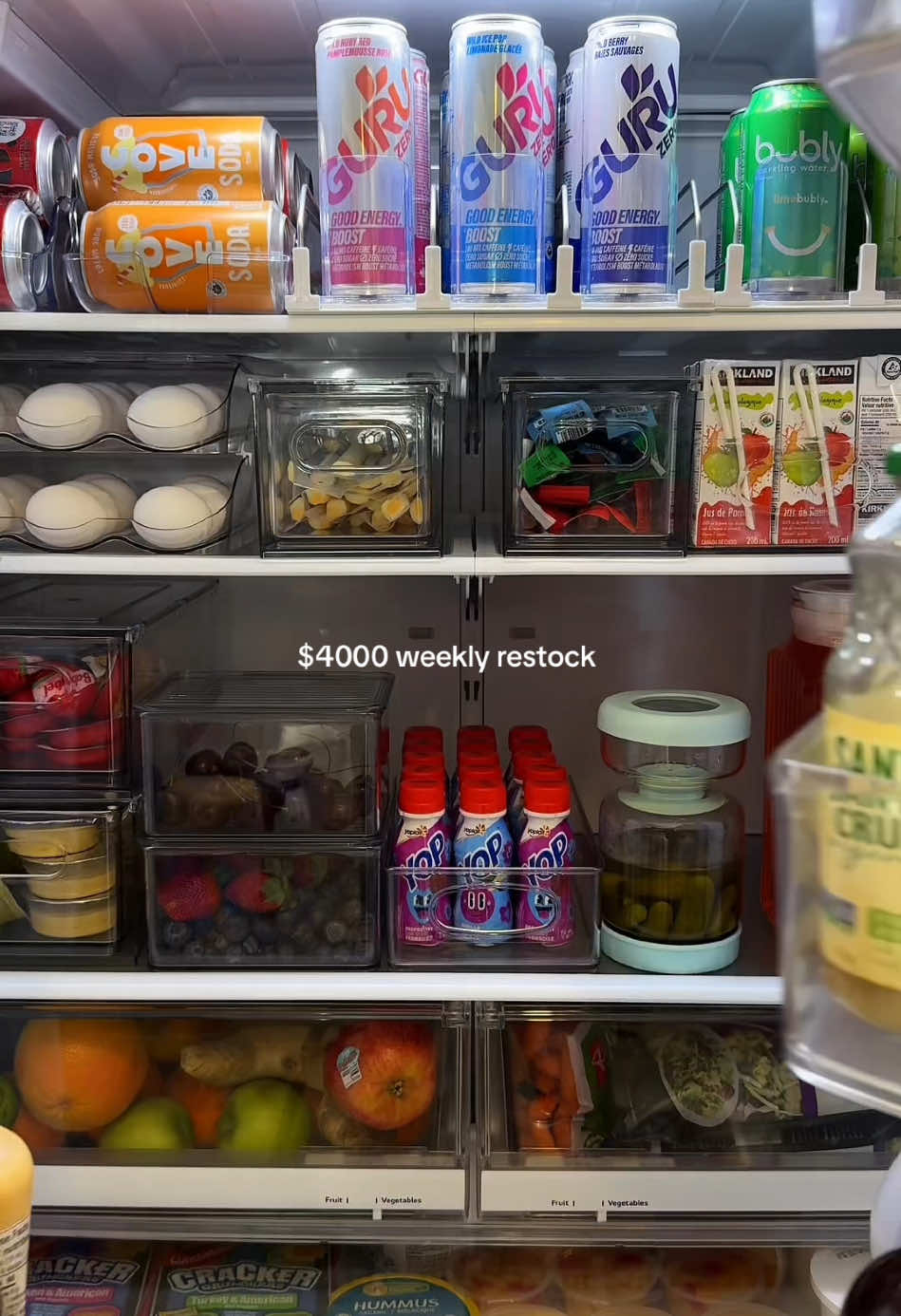 $4000 weekly restock family of 4  #restockasmr #fridgeorganization 