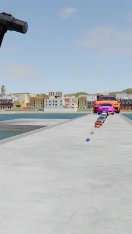 Colorful Small to Giant Cars vs Hammer | BeamNG.drive! #beamngdrive #viral_video #beamng #crash #hammer