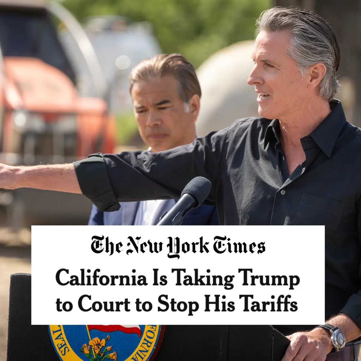 California is going to court to challenge President Trump’s authority to unilaterally enact tariffs. Trump’s unlawful tariffs are wreaking chaos on California families, businesses, and the nation's economic, manufacturing, and agricultural leader.
