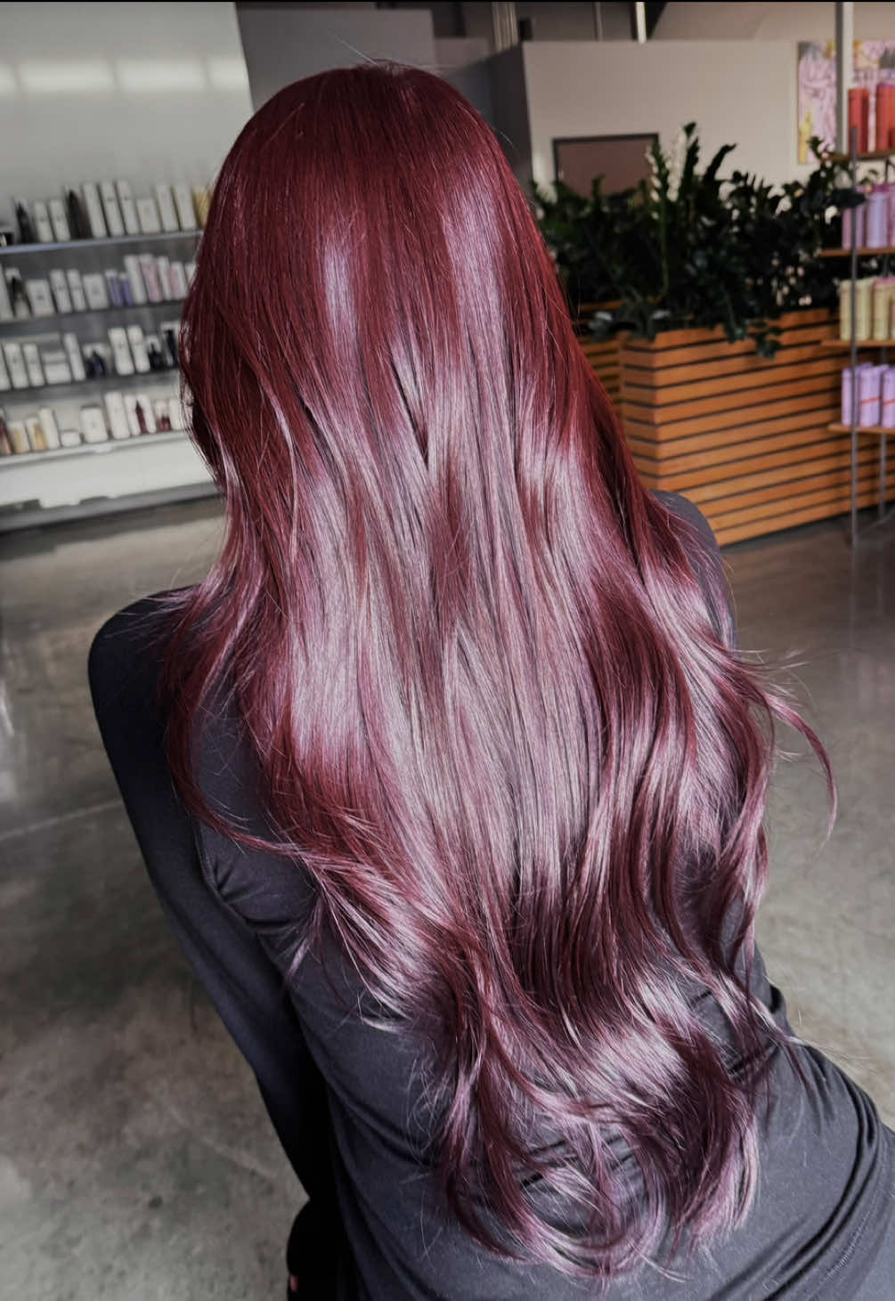 Black cherry hair 💜🍒🤩  #darkcherryhair #vividhair #haircolorinspo #hairsalonlife #cherrycolahair #plumhaircolor #lahairstylist #covinahairstylist #fyp #fyppppppppppppppppppppppp 