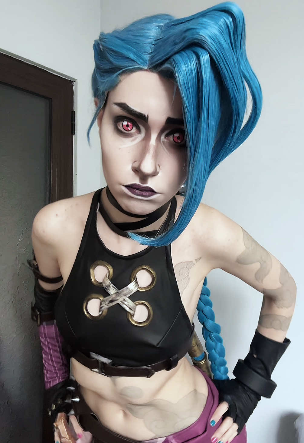 would you like a jinx makeup tutorial? #arcane #jinx #jinxcosplay 