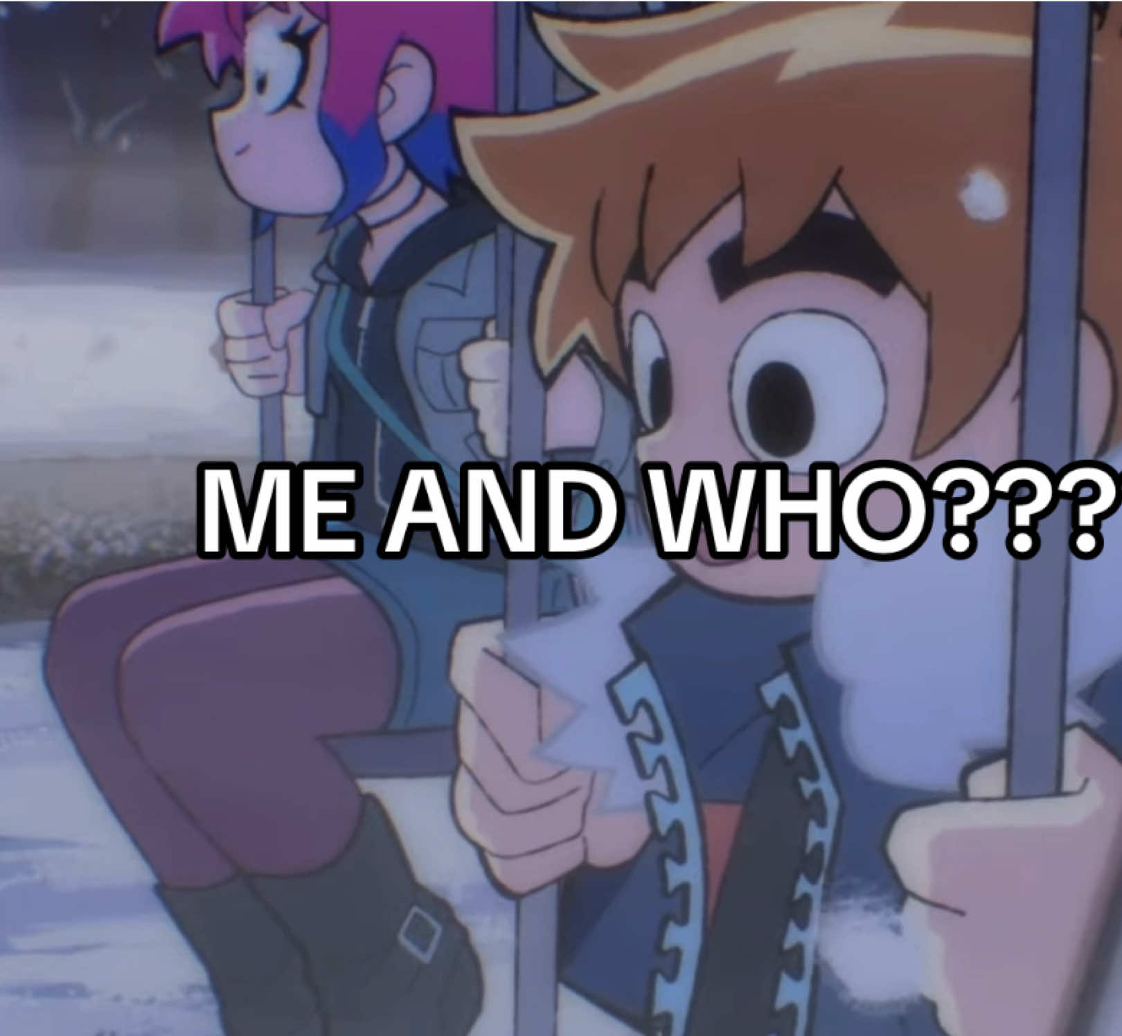 AAAAHHH I LOVE THEM SO MUCH THAT’S CRAZY | #scottpilgrim #scottpilgrimtakesoff #scottpilgrimvstheworld #ramona #ramonaflowers #us #meandwho #duo #meme #music #cartoon