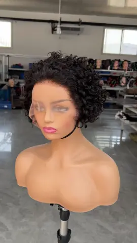Cute short curly Bob lace front wig . 100% human hair . Factory wholesale. Large quantity available. #chinahairfactory #hairfactory #Cheveuxhumains #curl #fypシ 