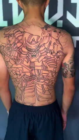 เส้นเต็มหลังซามูไร🥷🏻#tattoo #สักลายกําแพงเพชร💎 #สักลายลาดกระบัง 