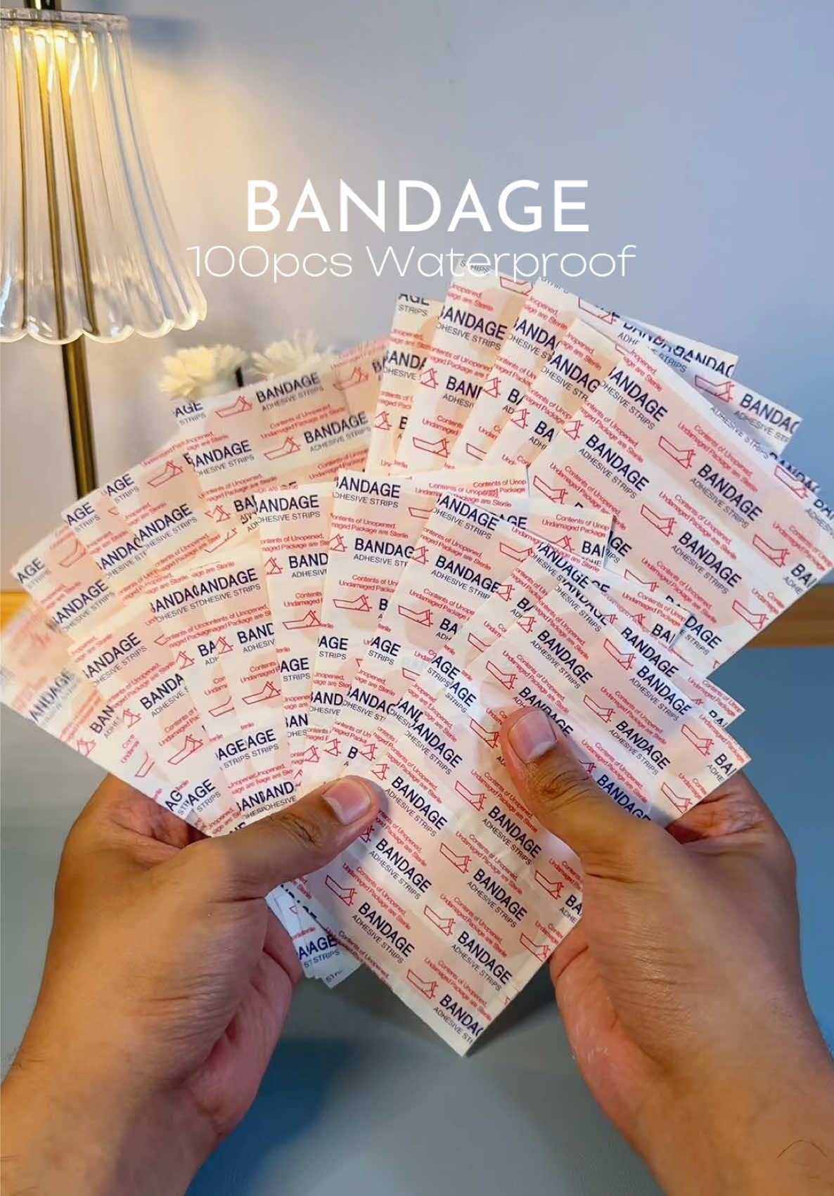 100 pcs Waterproof bandage  #100pcs #bandaid #firstaidkit #adhesiveantisepticbandage #medicare #bandage #fyp