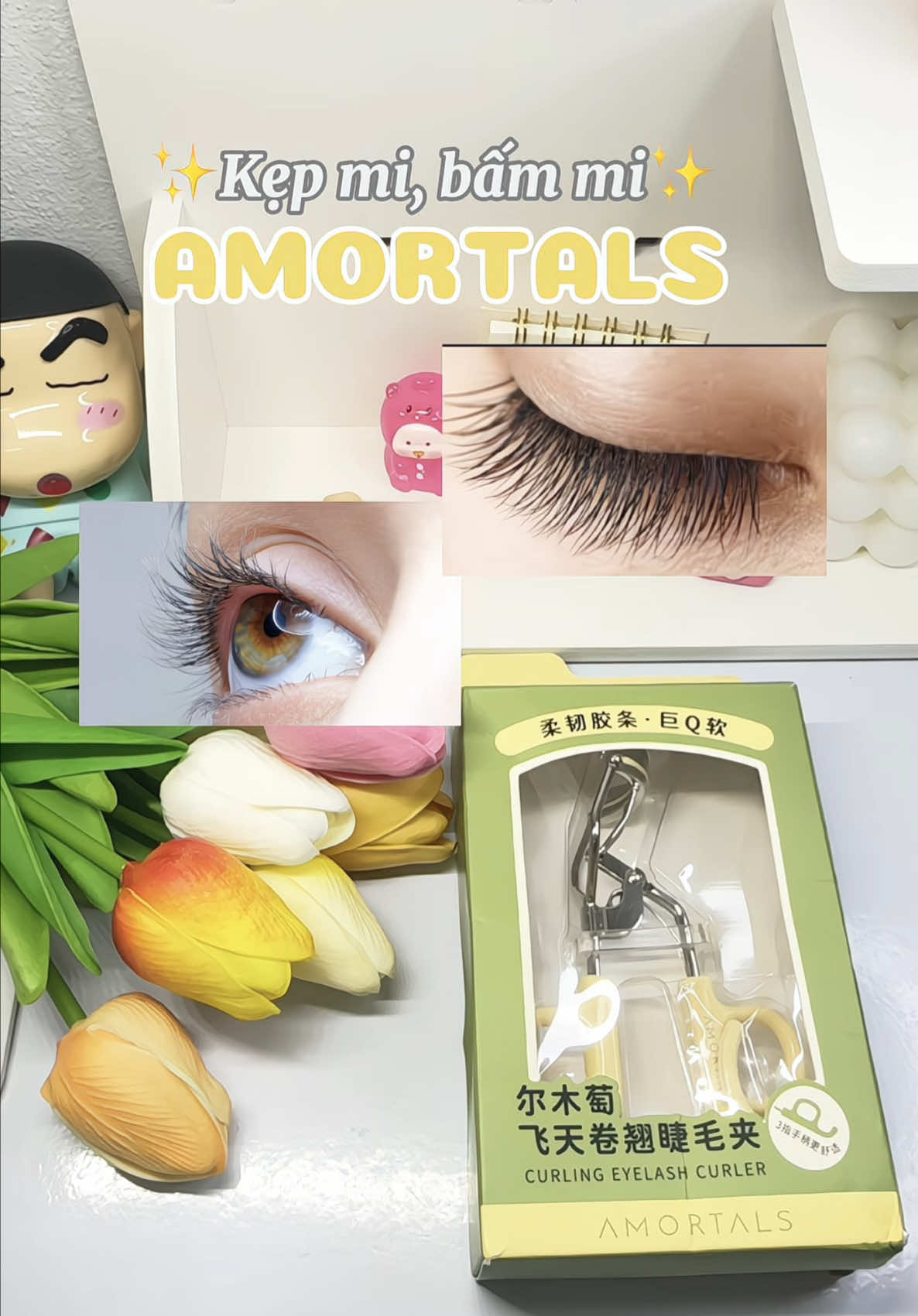 - Kẹp bấm mi AMORTALS - kẹp mi chuẩ.n shape mắt Châu Á lưu giữ độ cong cả ngày, kẹp không đa.u mi. ❤️Mấy bà tham khảo giỏ 🛒 tui nha 🫶🏻#Thuyxinhreview #AMORTALS #kepmi #kepbammi 