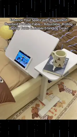 The Furnest Overbed Bedside Table has been a game-changer in my home! Its adjustable height makes it perfect for use in bed or as a mobile standing desk. The wheels provide easy mobility, allowing me to move it around the room effortlessly. Whether I’m working, reading, or eating in bed, this versatile table is the ideal solution. It’s great for both home and hospital use! #desk #foryourpage #table #fyd 