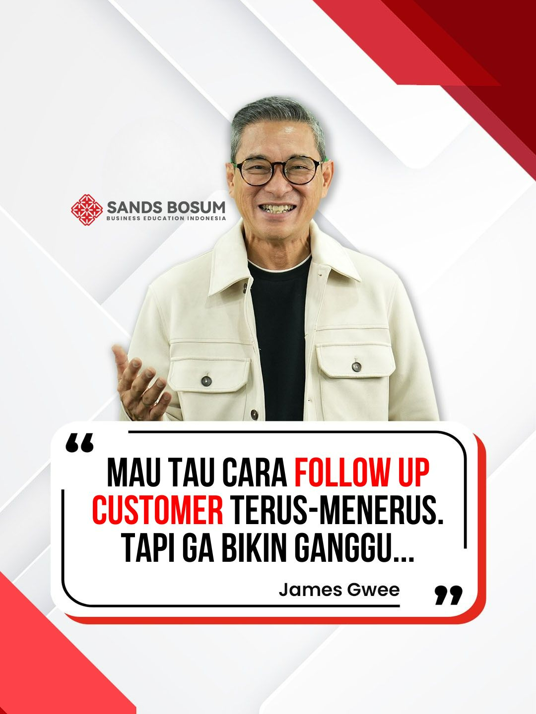 Kamu bisa mengikuti cara ini biar follow up kamu ngga bikin customer merasa terganggu! #sales #motivasi #sukses #jamesgwee #viral