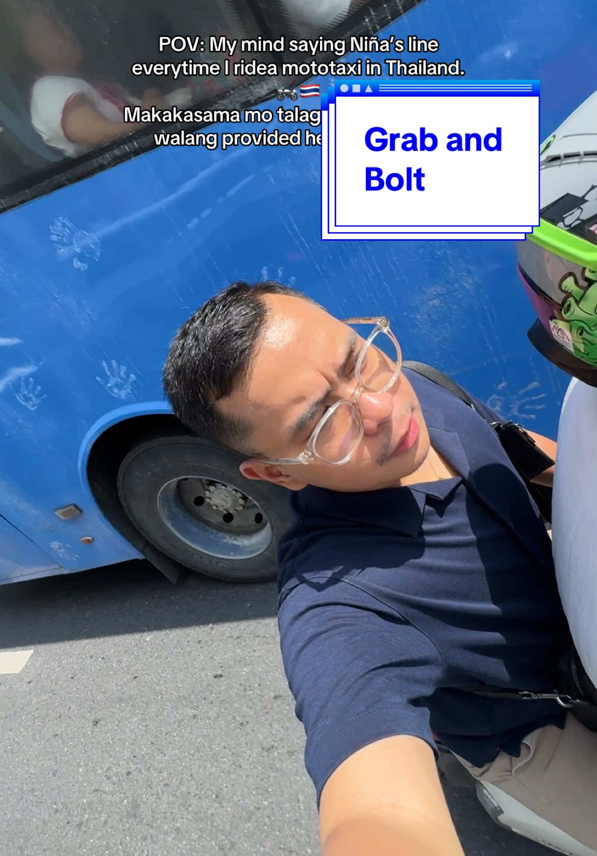 POV: My mind saying Niña’s line everytime I ridea mototaxi in Thailand. 🏍️🇹🇭 Makakasama mo talaga si Jesus dahil sa walang provided helmet. 😭😭😂 #songkran2025 #thailand #songkran #wheregregwent #solotravel #traveltiktok #solotraveler #bolt #grab 