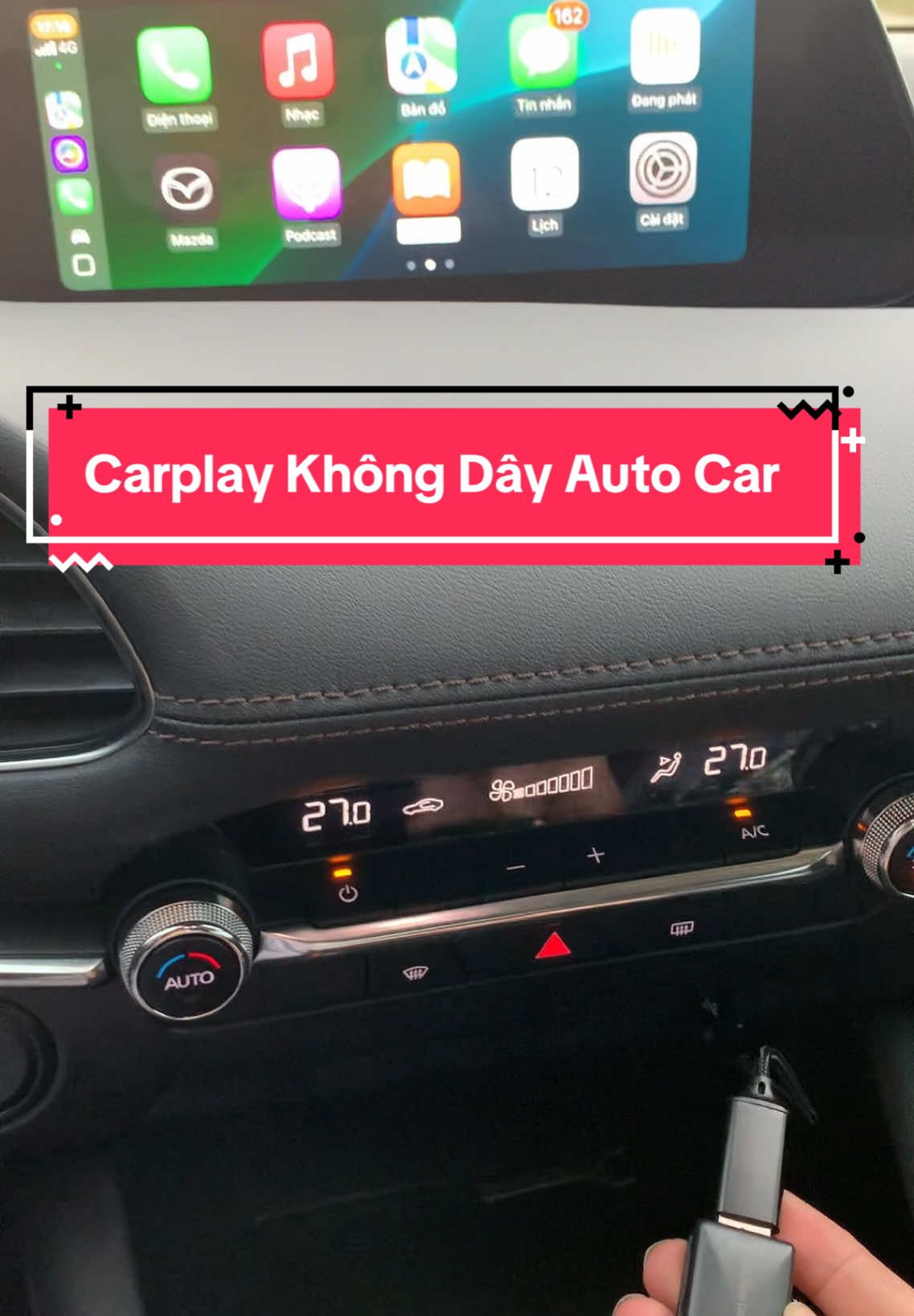 Trải nghiệm thiết bị chuyển đổi carplay có dây thành không dây #autocar #carplay #xuhuong  @Toàn Cầu Auto Car 