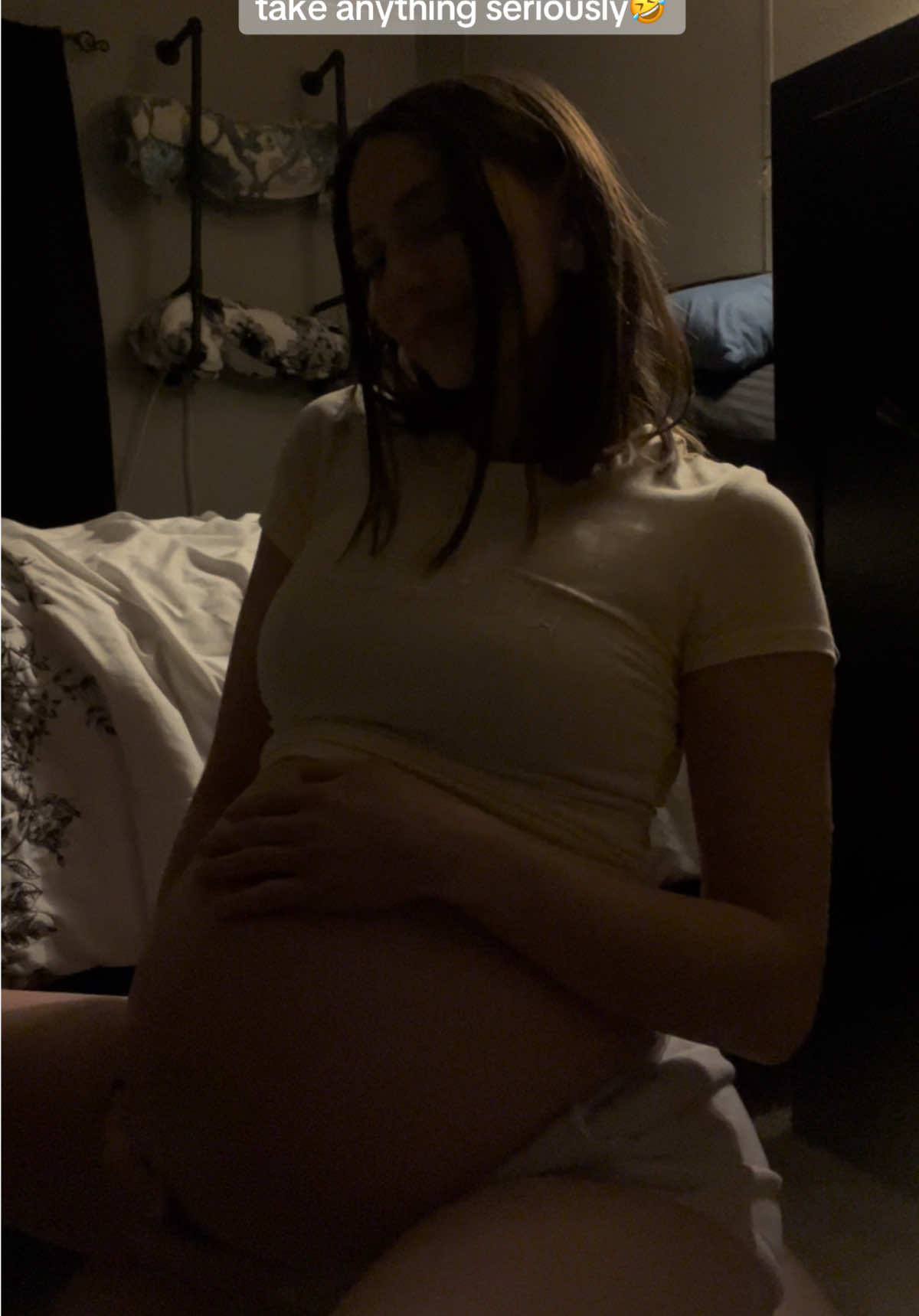 this is what my man has to deal with lol but what he said at the end💀🤣 and I don’t wanna hear it about our room we are in the middle of remodeling/changing rooms #pregnant #pregnantlife #goofy #agegap #couple #babybump #38weekspregnant 