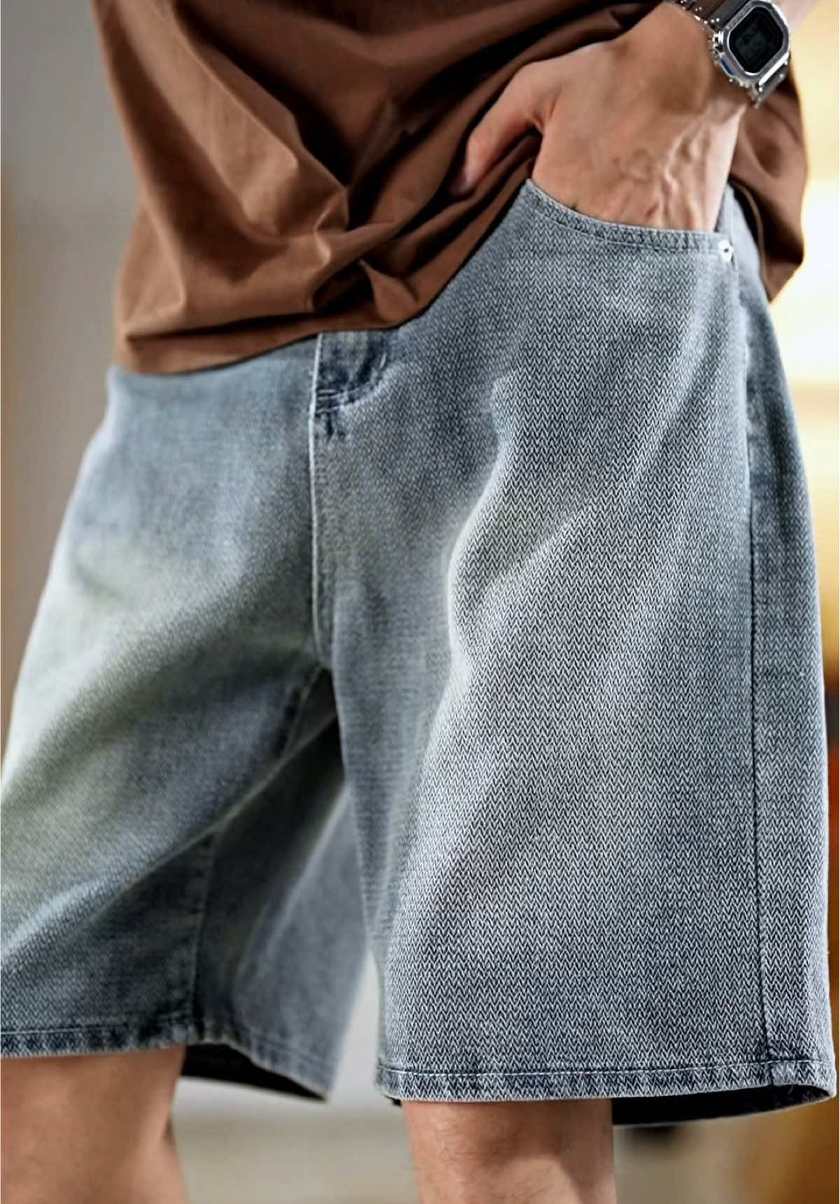 Quần short jean nam vải cotton ống rộng co giãn #quanshort #quanshortnam #xuhuongtiktok #viralvideo #yfp 