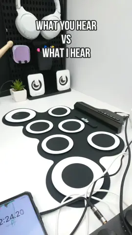 WHAT YOU HEAR VS. WHAT I HEAR 🥁 #fyp #drums #drumpad #electricdrums #electronicdrums #edrums #rixton 