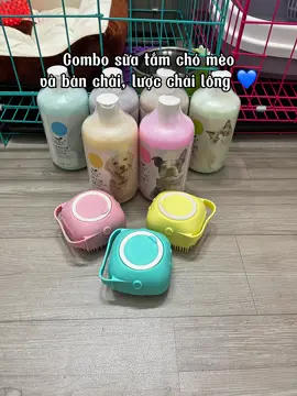 ✅ Combo sữa tắm và bàn chải tắm, lược chải lông cho chó mèo. #suatamchomeo #chomeo #suatamthucung #banchaitamchomeo #luocchailongchomeo 