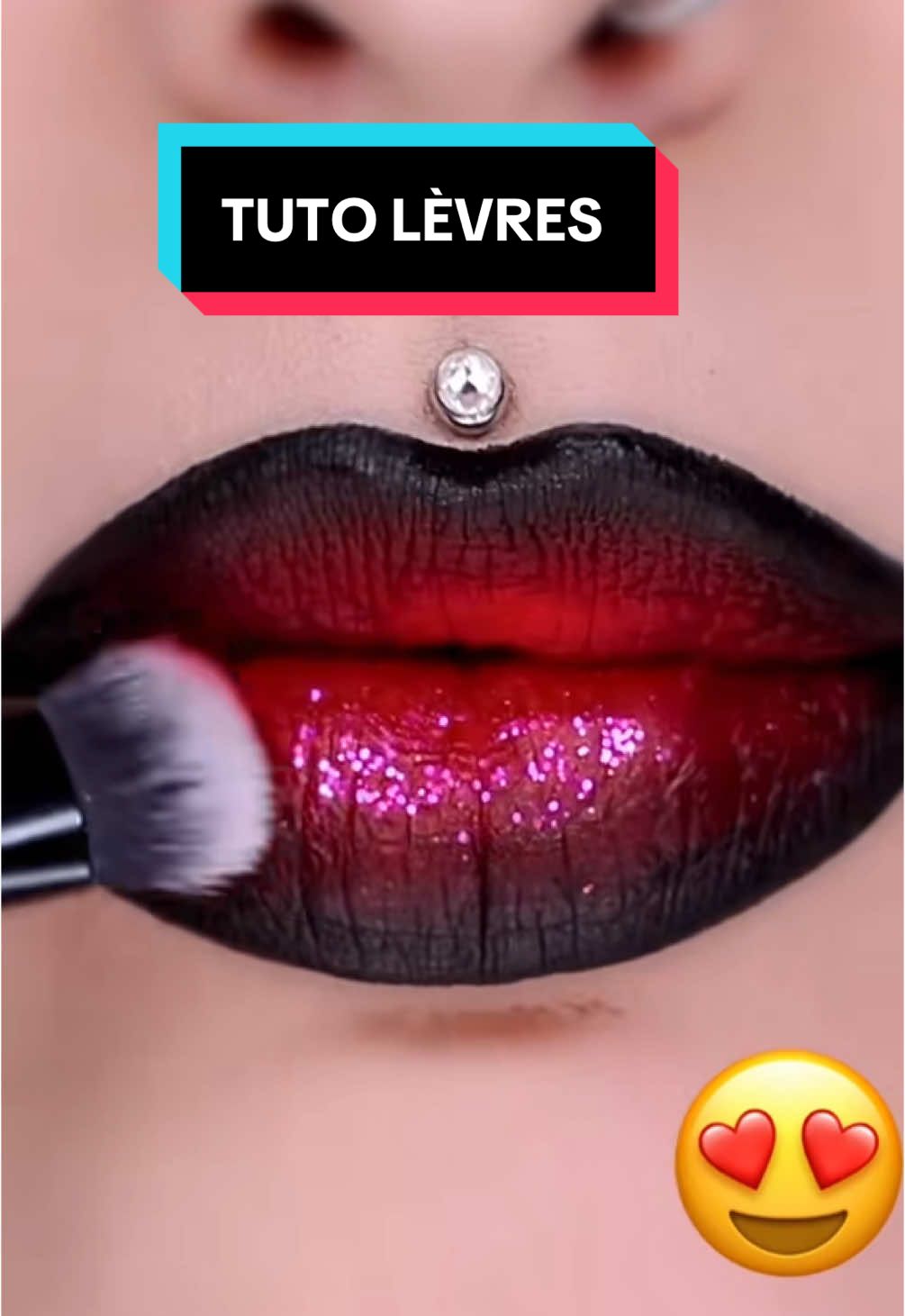 EN ROUGE ET NOIR ♥️🖤 #cejour-là #lipstick #❤️🖤 #lipcolourchallenge #lipart #liptutorial #tutorial #stehlisha #fyppp #pourtoii #foryoupage❤️❤️ 
