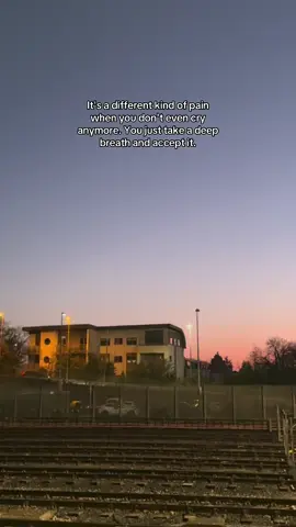 It's a different kind of pain when you don't even cry anymore. You just take a deep breath and accept it.