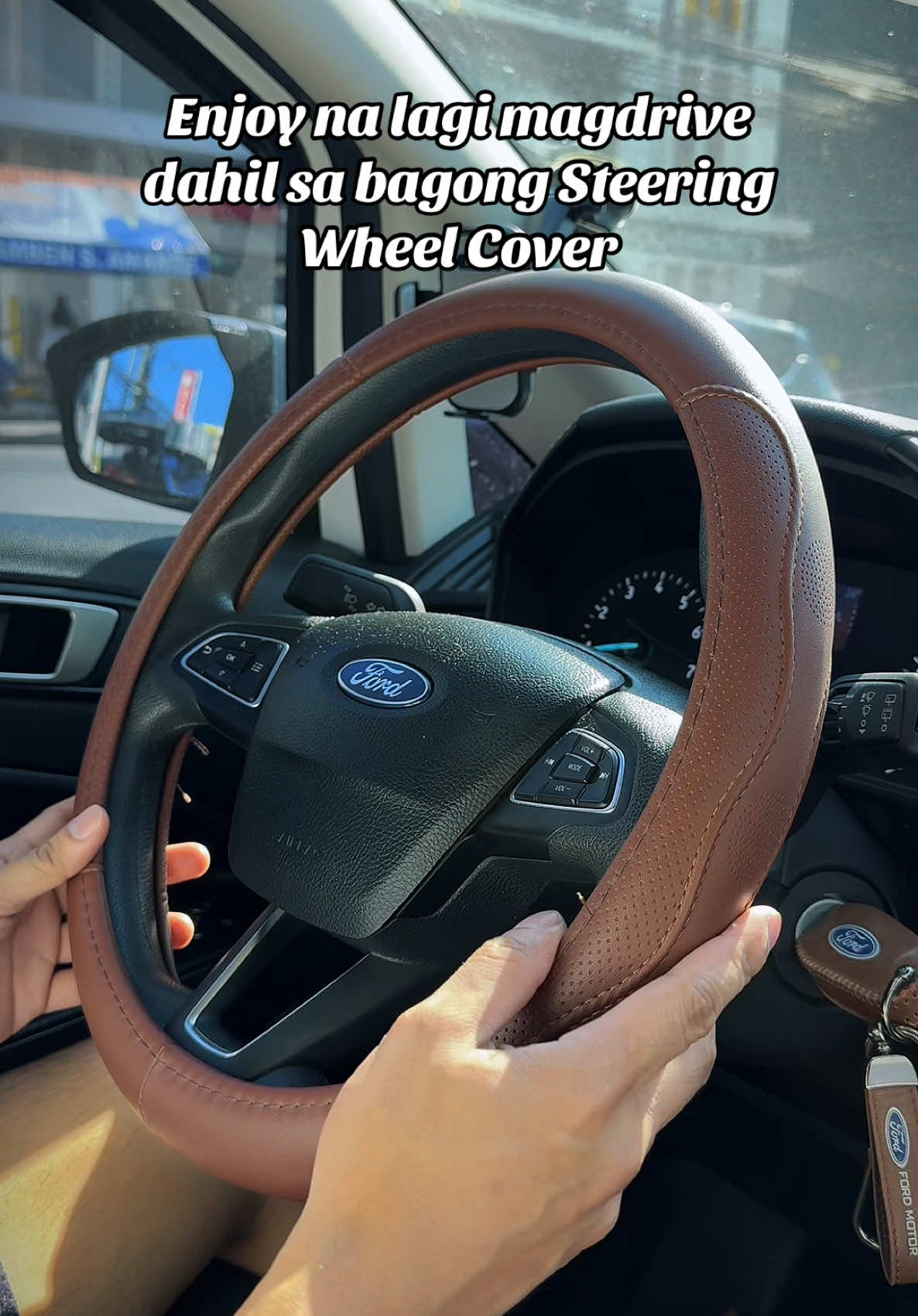PU Leather universal steering wheel cover. Porma at non slip pa #steeringwheelcover #steeringwheel #nonslipsteeringwheelcover #leathersteeringwheelcover #caressentials #caraccessories