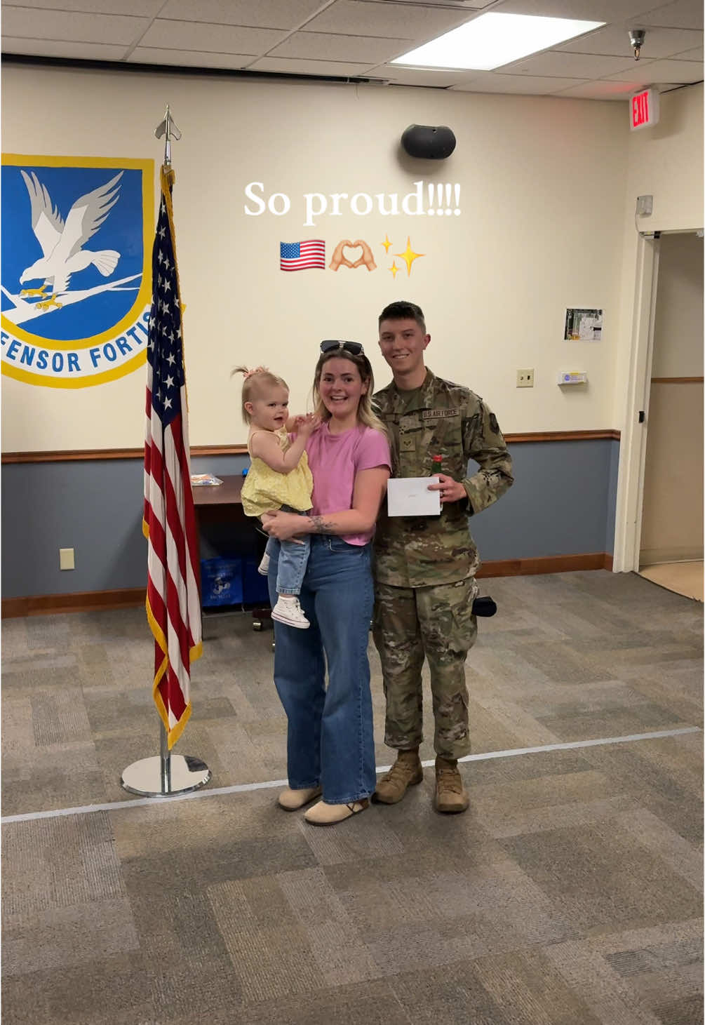 So excited to see him continue his hard work!!!❤️🤍💙 #airforce #copwife #militarylife #militaryfamily #reenlistment #usa #fyp #airforcewife #viral 