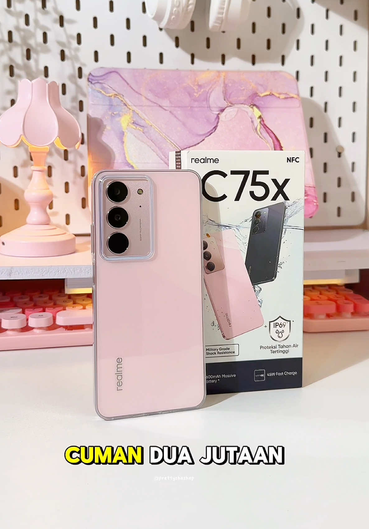 Replying to @relliaa💥💤 Rekomendasi handphone tangguh di harga 2 jutaan 💕 #superbranday #realmec75x #realmec75xbestawaterproof #tahanairtiapkodisi #rekomendasihp 