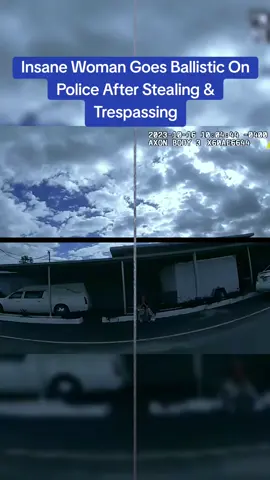Insane Woman Goes Ballistic On Police After Stealing & Trespassing #cops #copsoftiktok 