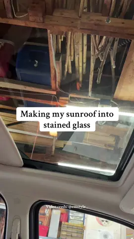 This is honestly such a cute idea 🌻🤩#creatorsearchinsights #DIY #stainedglass #sunroof #cardiy #DIY #carcraft 