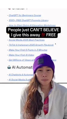 Don’t miss out! 🔗 link in bio for 100+ hours of FREE AI playbooks, tutorials, and resources. Learn ChatGPT, agents, ai automations, ai coding, content creation, and more! #ai #learning #sabrinaramonov 