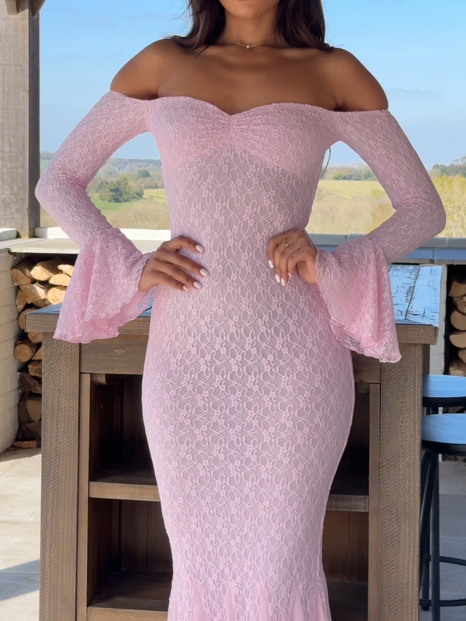 Our Verena maxi dress in Soft Pink 🌸 #ohpolly #spring #princessdress #formaldress #outfitinspo #summerdress #promdress