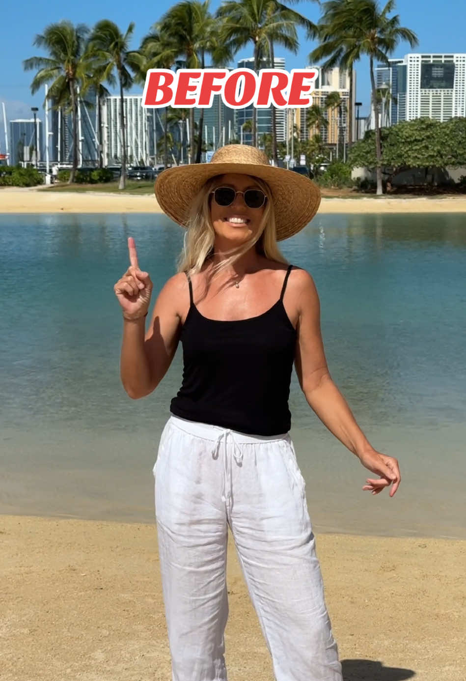 Before or after? Here’s a fun hack how to quickly transform your regular tank top into a halter top . Comes handy when you are on vacation or when you’re traveling and didn’t pack too many clothes. What do you think ? #fashionhacks #stylinghacks #tanktophacks #diyfashion #vacationoutfits #travelhacks 