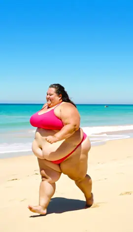 Chubby women running along beach #fyp #fypシ #fypシ゚viral #fyppppppppppppppppppppppp #ai 