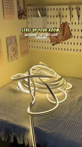 Level up your room with this waterproof LED light strip! ✨ #ledlightstrip #waterproof #ledlights #lightstrip #fyp 