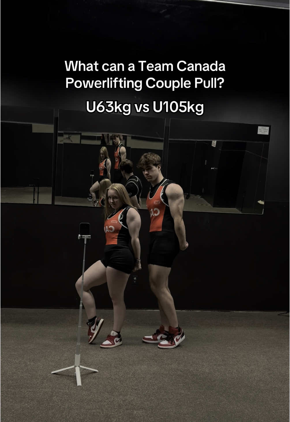 Those numbers are about to increase 🤭 #teamcanada #powerlifting #powerliftingwomen #couple #couplegoals #gymcouple #powerliftingcouple #gymmotivation #gym #ipf #canadianpowerlifting #ontariopowerlifting #deadlift #deadliftchallenge #63 #105 
