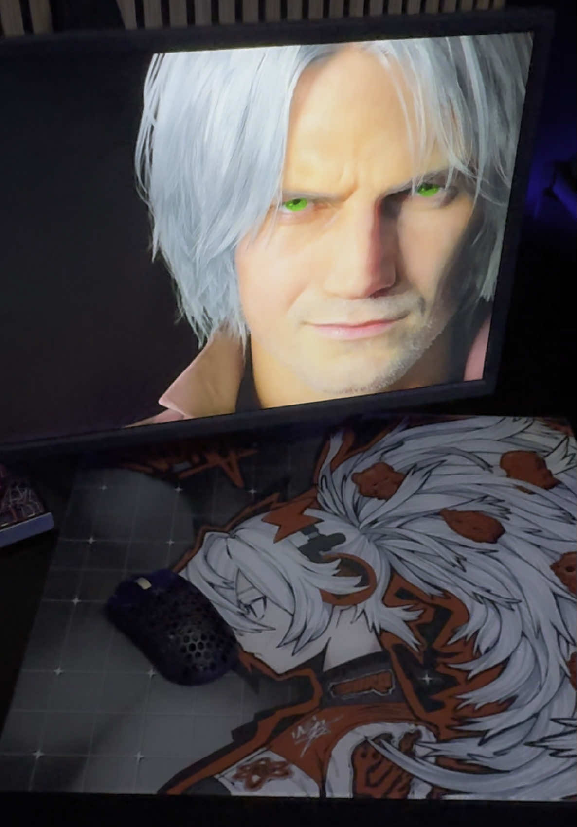 I had to do it…🔴🔵 #devilmaycry #dmc5 #dante #vergil #dmc #setup #fyp #wallpaper 