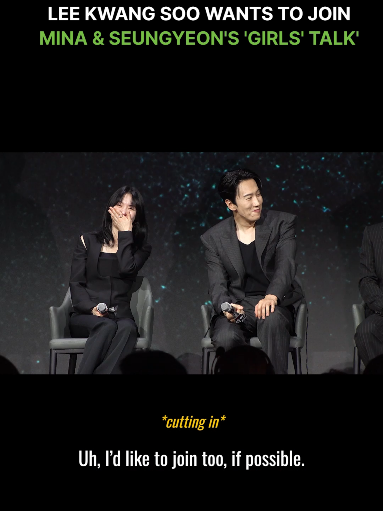 #LeeKwangSoo wants to join #ShinMina and #GongSeungYeon in another genre pic!