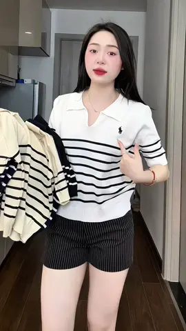 Áo len polo nữ logo thêu #aolennu #aolencopolo #thoitrangnu #mặcđẹpmỗingày 