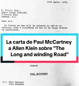 La carta de Paul McCartney a Allen Klein sobre 