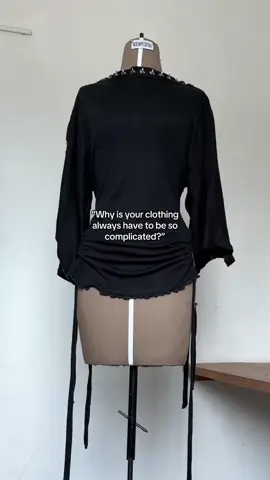 Our clothing is always multifunctional. That’s a no negotiable for us. This is “The Temptress Shell”… do you like the metal hooks? #outfitinspo #fashiontiktok #multifunctionalfashion #thneed #fashioninnovation #styletips #memefashion #blackclothes #girlmath #slowfashion 