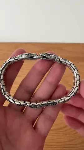 Solid sterling silver snake bracelet for men 