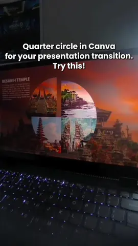 Day 1 of 10: Learn Canva with me! Use quarter circles to level up your presentation! Try this smooth transition — super easy, but looks pro! #canvadesign #canvatips #students #presentation #canva 
