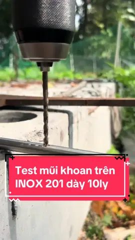 Mũi khoan INOX khoan trên INOX 201 dày 10ly#muikhoaninox #muikhoaninoxchuilucgac #muikhoanthep #muikhoansat #dungcucokhiqv 