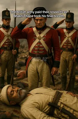As Bhakti Thapa took his final breath, even the British army stood in silence to honor a true warrior. #BhaktiThapa #HistoryOfNepal #Respect #LegendNeverDies #GorkhaliPride #NepaliHero #fyp 