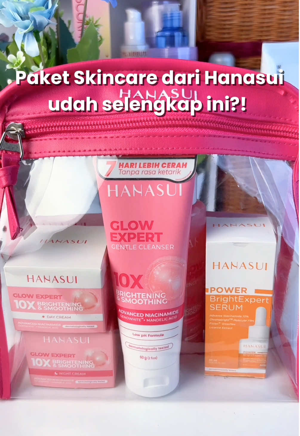 Rekomendasi paket skincare spesial dari Hanasui buat kamu yang masih bingung Lawan Kusam jadi Auto Glowing ✨ #skincaretips #niacinamide #glowingskin #lebihexpertlawankusam #hanasui 