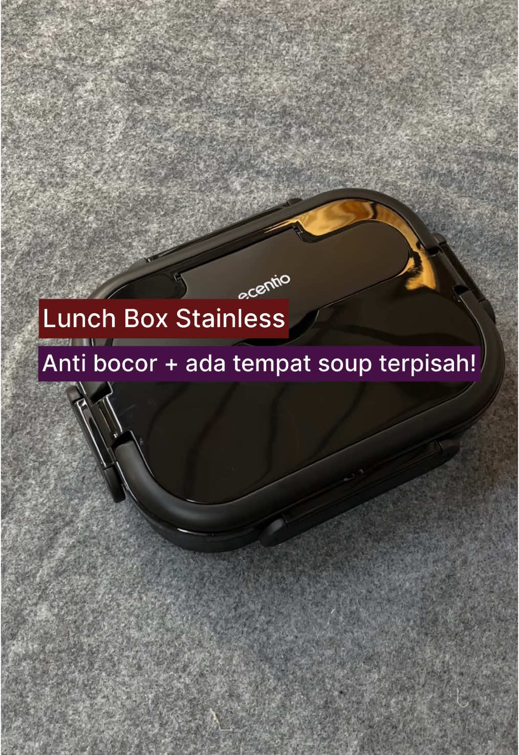 Ada tempat buat simpen sendok, tempat soup terpisah juga!👋🏻 #luchbox #tempatmakan #ecentio #lunchboxecentio #bekalsuami 