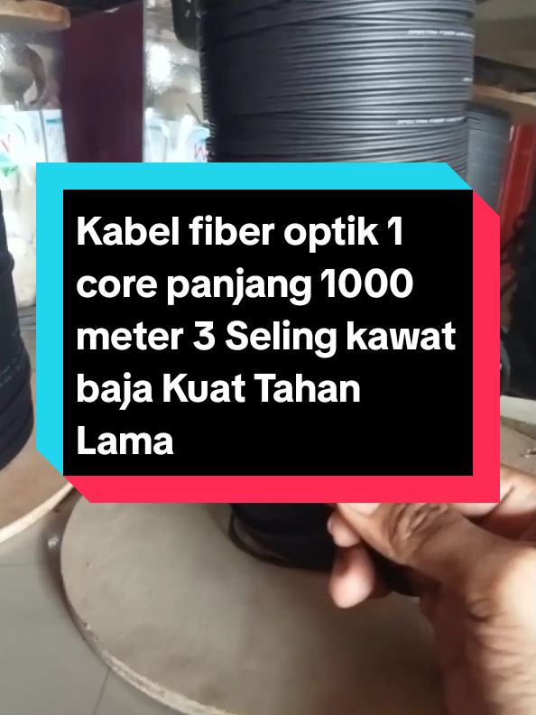 Kabel fiber optik 1 core panjang 1km bahan kawat baja cocok untuk RT RW net #wifi #wifigratis #kabelfiberoptik #jaringan #rtrwnet 