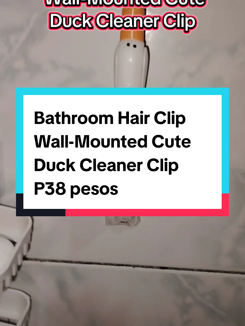 #fyp #Bathroom Hair Clip Wall-Mounted Cute Duck Cleaner Clip 