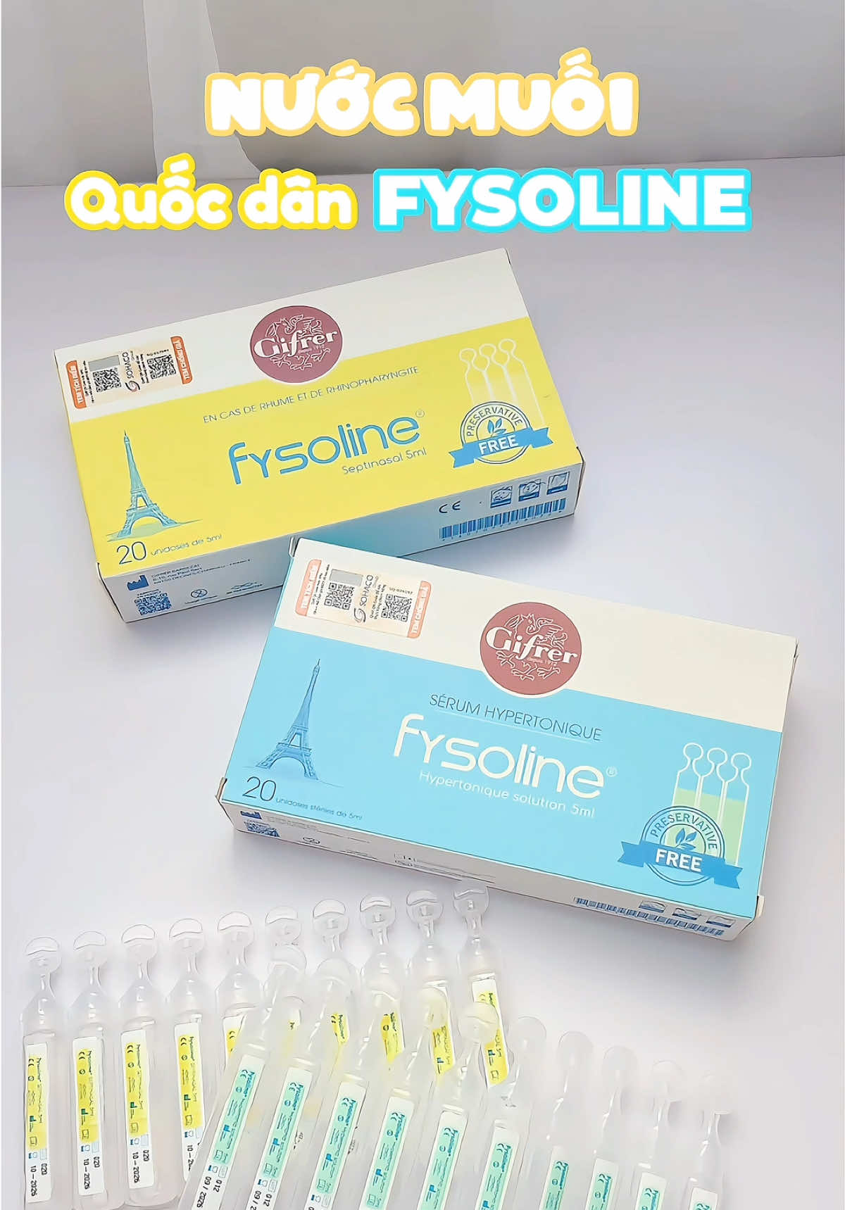 Chân ái của mẹ bỉm 😍 Các mom đã phân biệt được Fysoline vàng và Fysoline xanh chưa ạ? 💕  #fysoline #nuocmuoisinhlyphap #fysolinevang #mebimsua #landaulamme #embe #xuhuong #foryou #fyp 