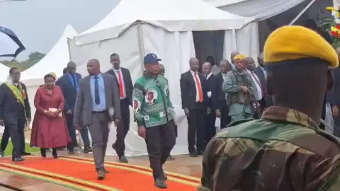 President Mnangagwa and First Lady Dr Auxillia Mnangagwa have arrived for the main independence celebrations at Mutora Open Grounds in Gokwe. #ZimAt45 #IndependenceDay