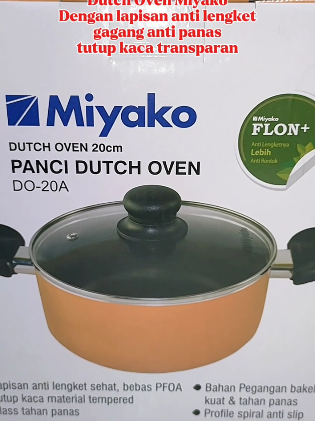 ready Dutch oven miyako ukuran 20cm & 24cm, tutup kaca transparan dan dilengkapi dengan gagang anti panas #dutchoven #miyako #viraltiktok #masukberandafyp #hoseela #fyp #foryoupage #gratisongkir #diskontiktokshop 